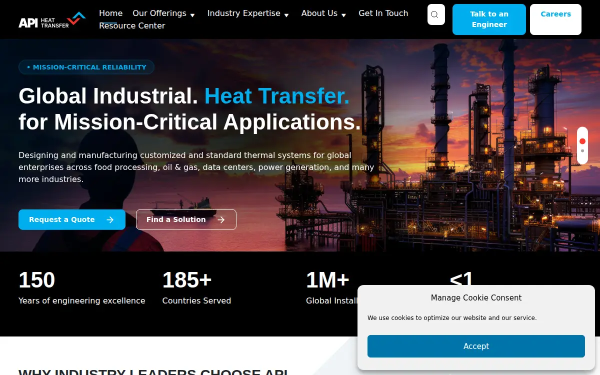 Homepage of Api Heat Transfer INC.