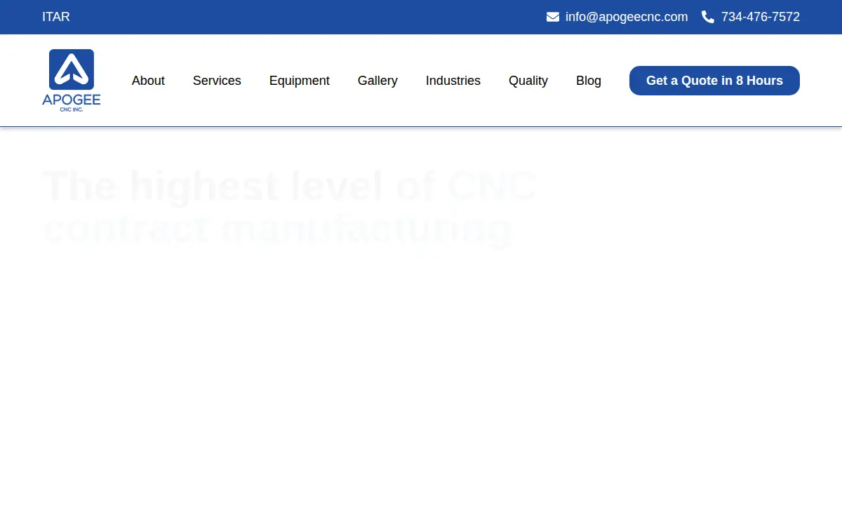 Homepage of Apogee Cnc INC