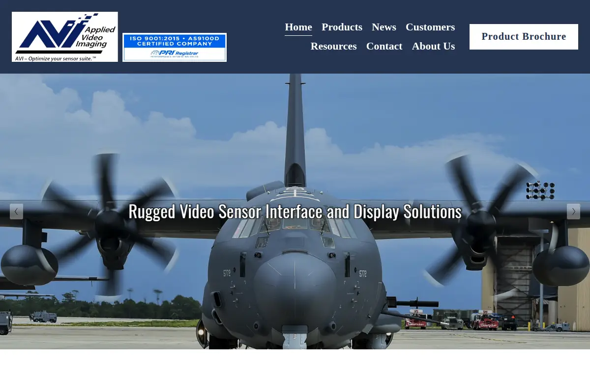 Homepage of Applied Video Imaging LLC