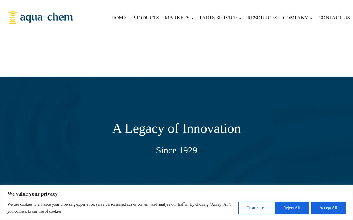 Homepage of Aqua-chem, INC.