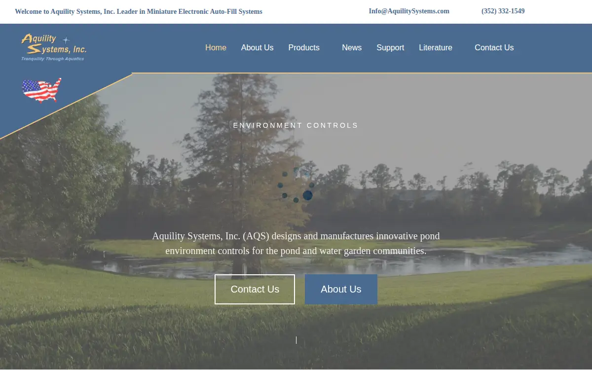 Homepage of Aquility Systems, INC
