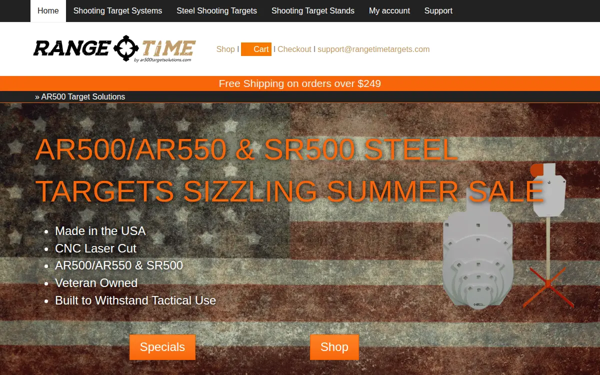 Homepage of Range Time Target Solutions LLC