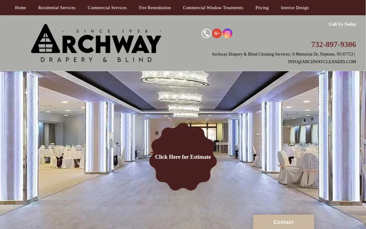 Homepage of Archway Drapery Cleaners