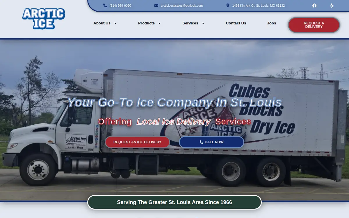 Homepage of Arctic Ice, INC.