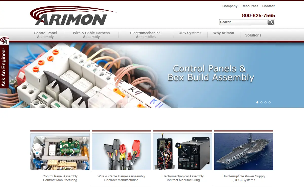 Homepage of Arimon Technologies INC
