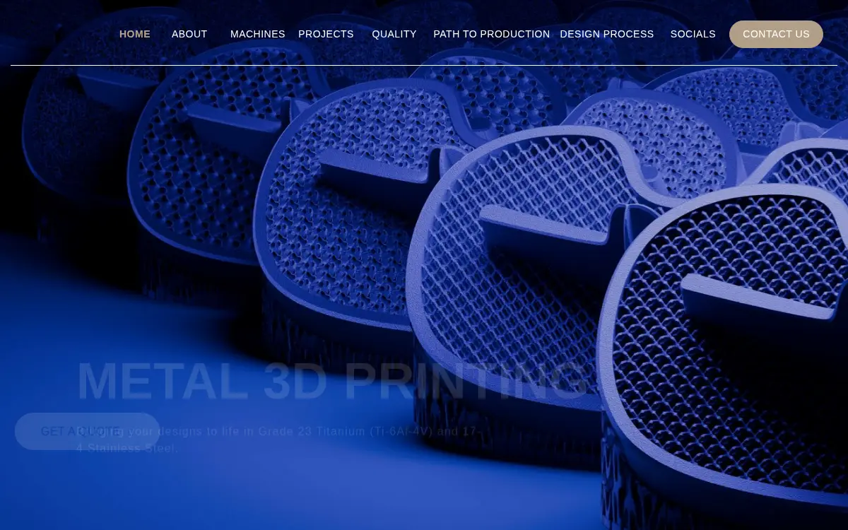Homepage of Armadillo Additive INC