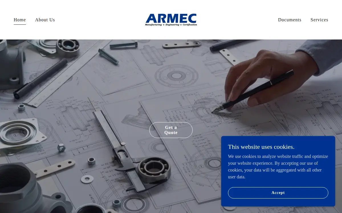Homepage of Armec Corporation