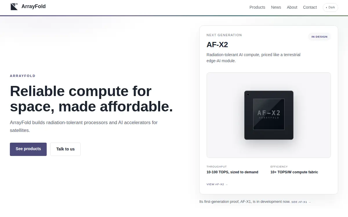 Homepage of Arrayfold LLC