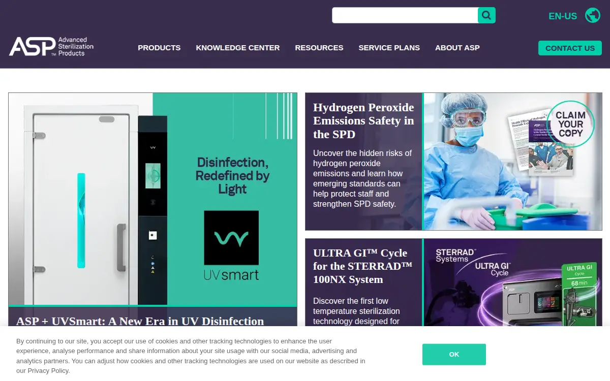 Homepage of Advanced Sterilization Products Services INC.