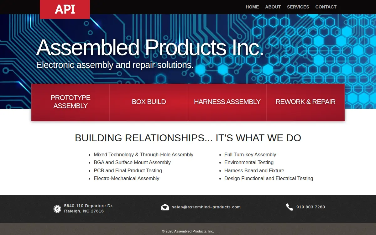 Homepage of Assembled Products, INC.