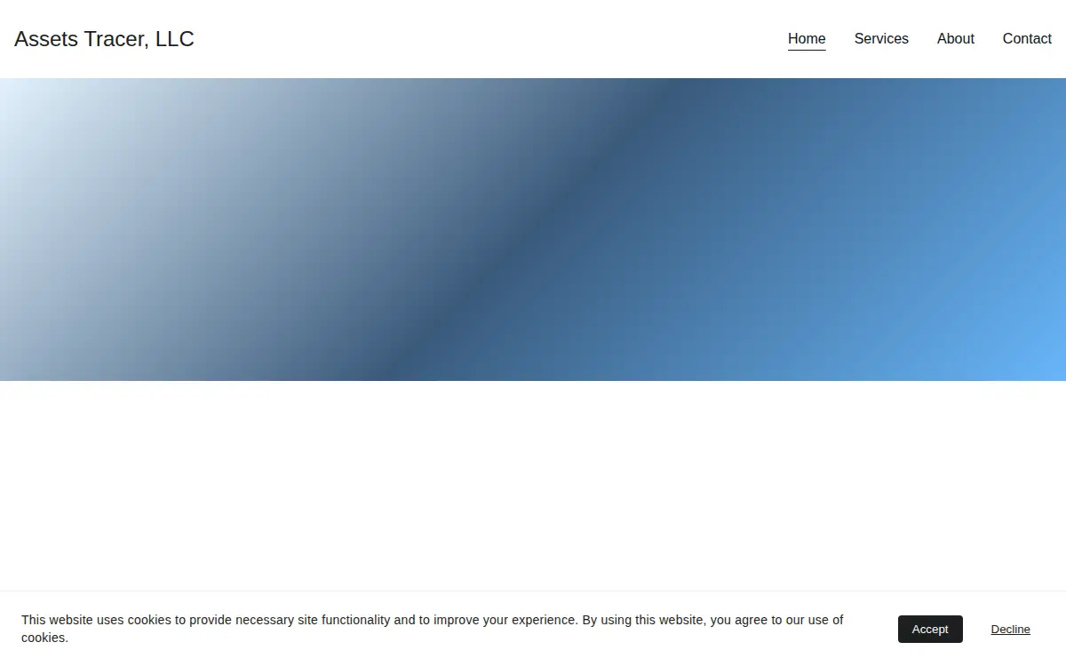 Homepage of Assets Tracer, LLC