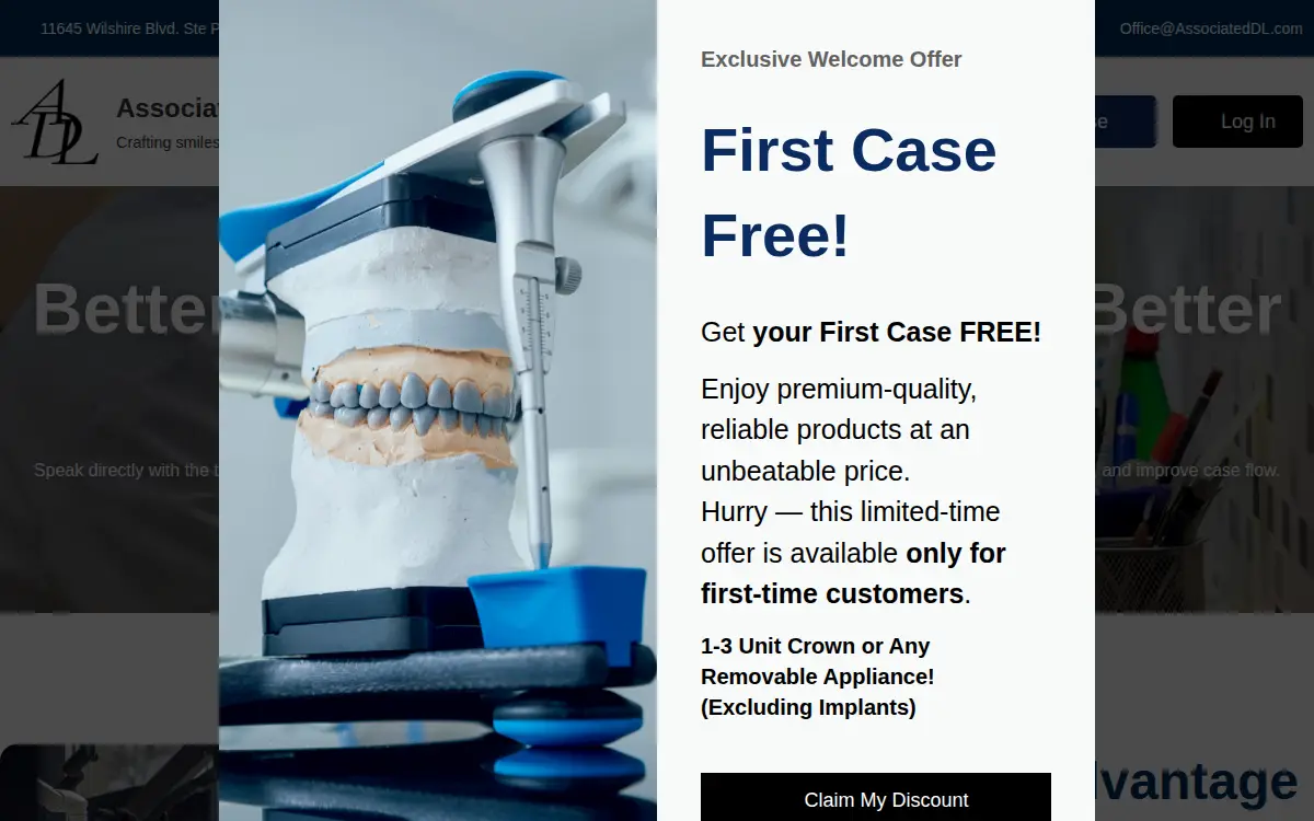 Homepage of Associated Dental Laboratory, INC.