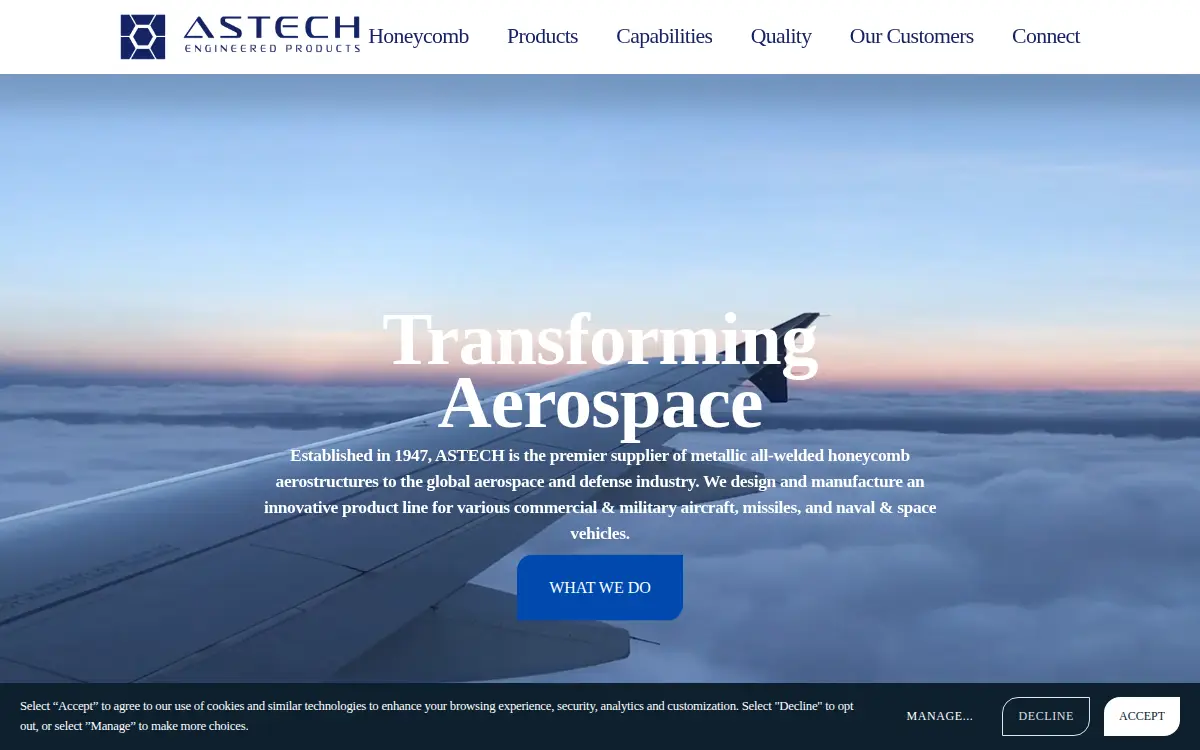 Homepage of Astech Engineered Products INC