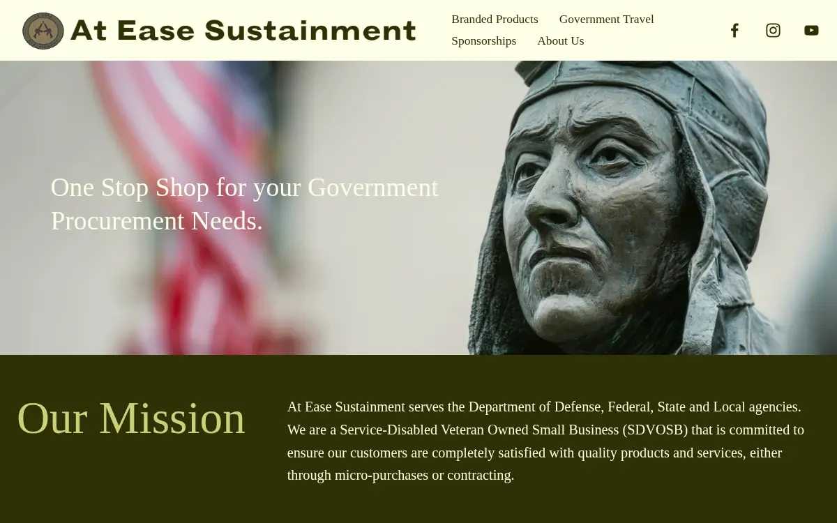 Homepage of At Ease Sustainment LLC