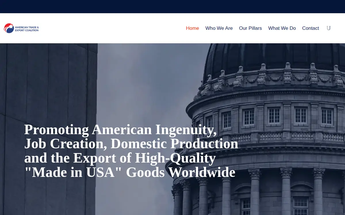 Homepage of American Trade and Export Coalition, INC.