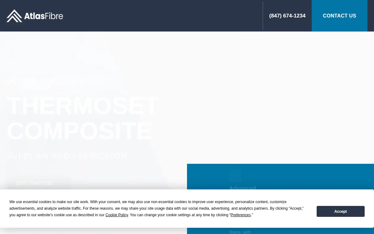Homepage of Atlas Fibre LLC
