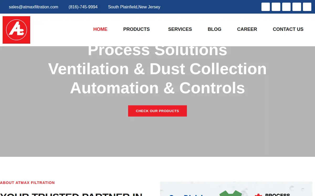 Homepage of Atmax Filtration Elements INC