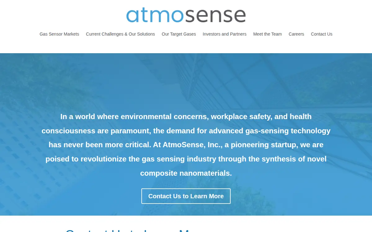 Homepage of Atmosense, INC.