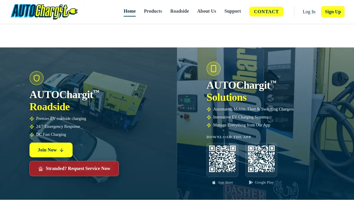 Homepage of Autochargit, LLC