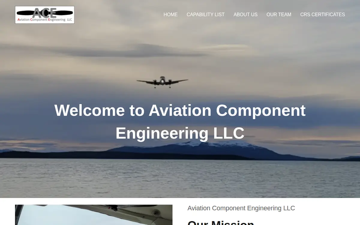 Homepage of Aviation Component Engineering LLC