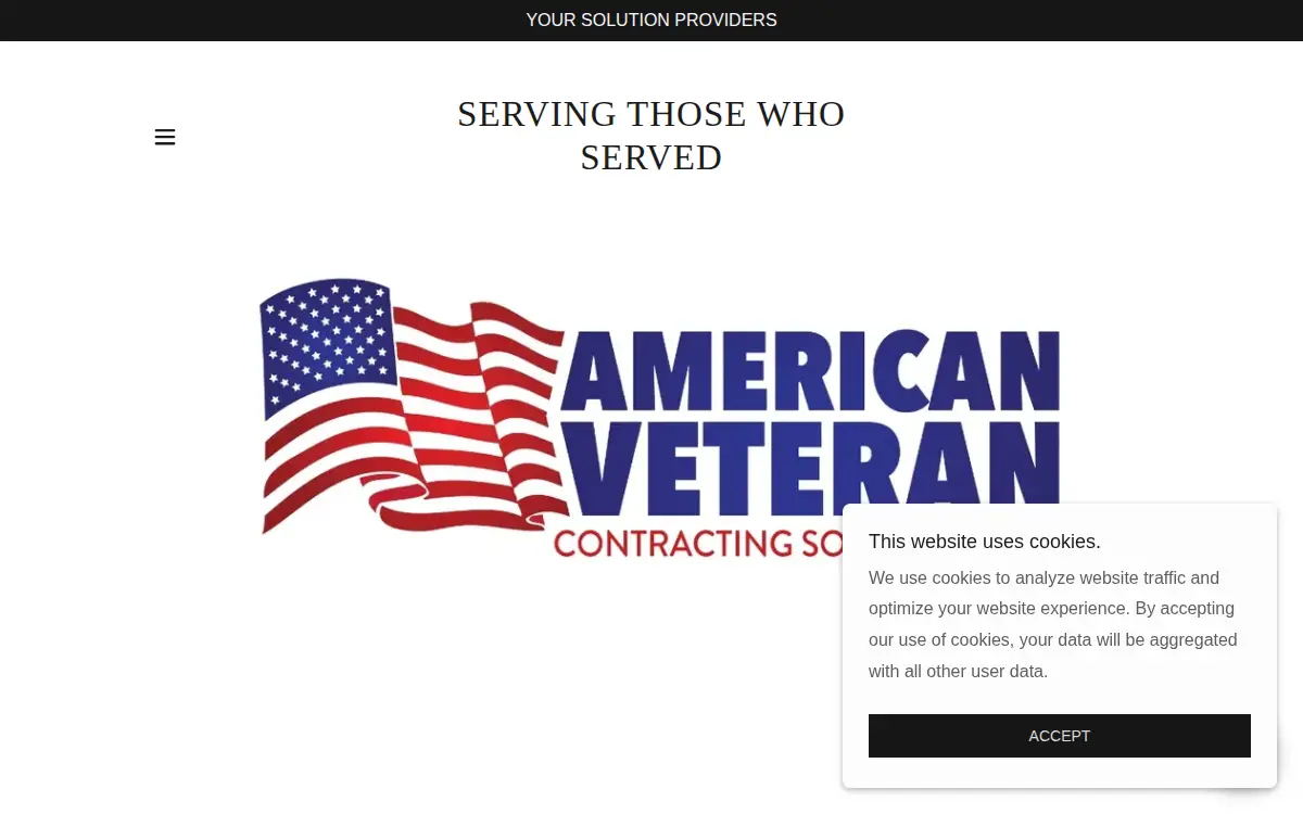 Homepage of American Veteran Contracting Solutions LLC