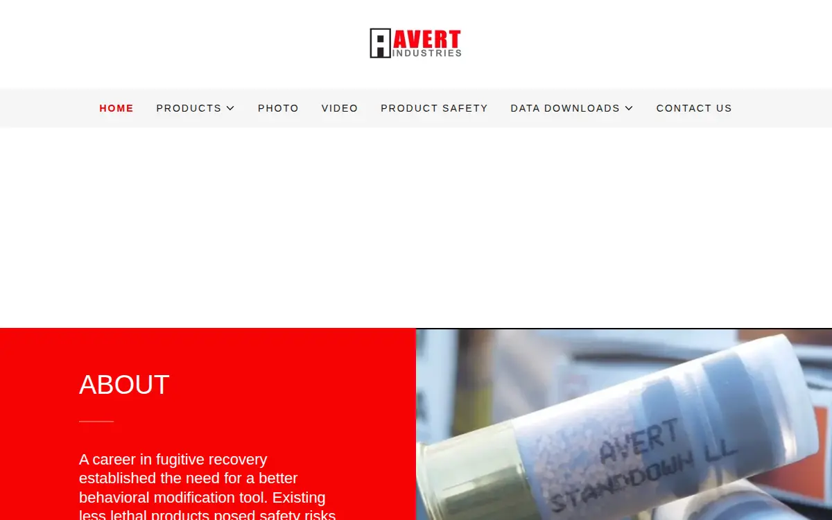 Homepage of Avert Industries LLC