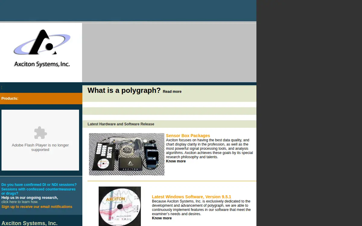 Homepage of Axciton Systems, INC