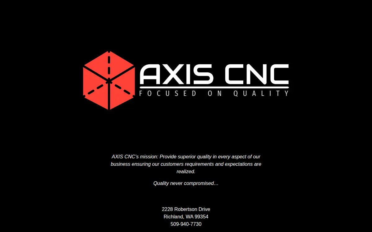 Homepage of Axis Cnc LLC