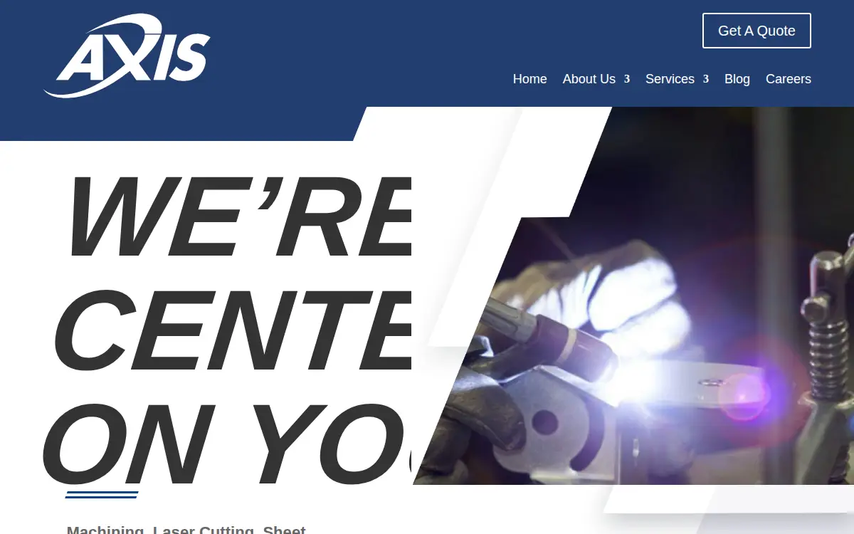 Homepage of Axis Fabrication & Machine Co, LLC