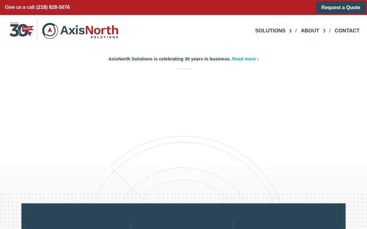 Homepage of Axisnorth Solutions, INC.