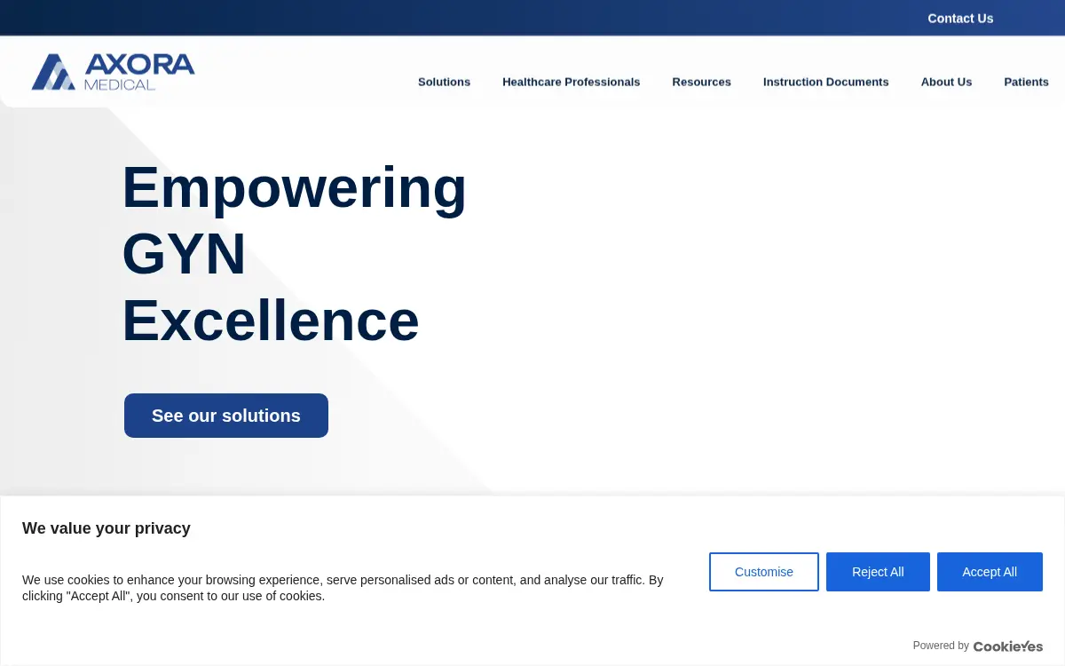Homepage of Axora Medical INC.