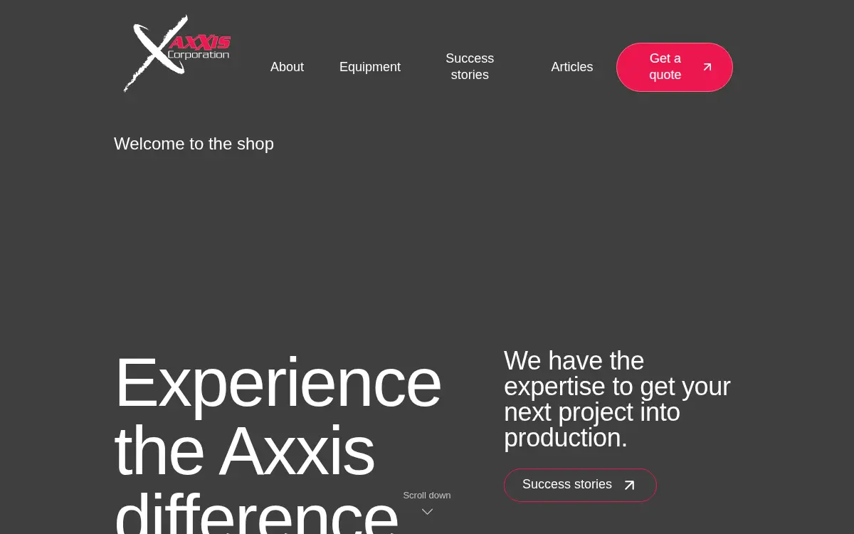 Homepage of Axxis CORP