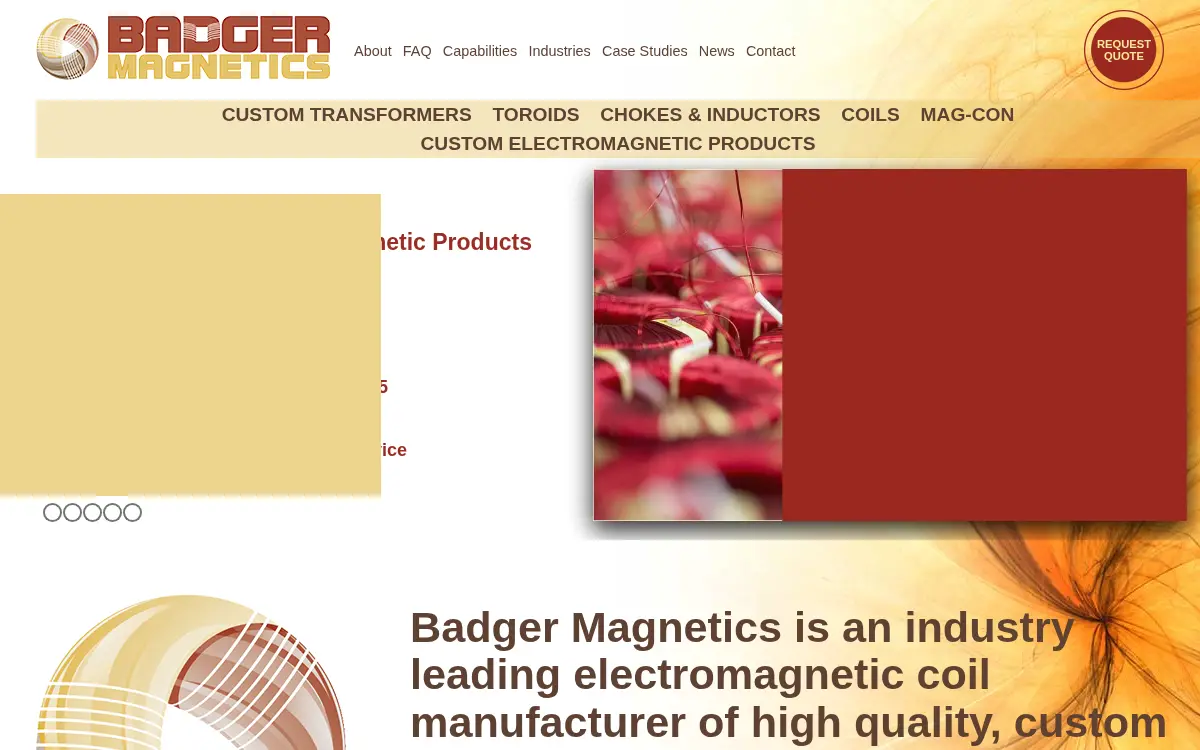 Homepage of Badger Magnetics INC
