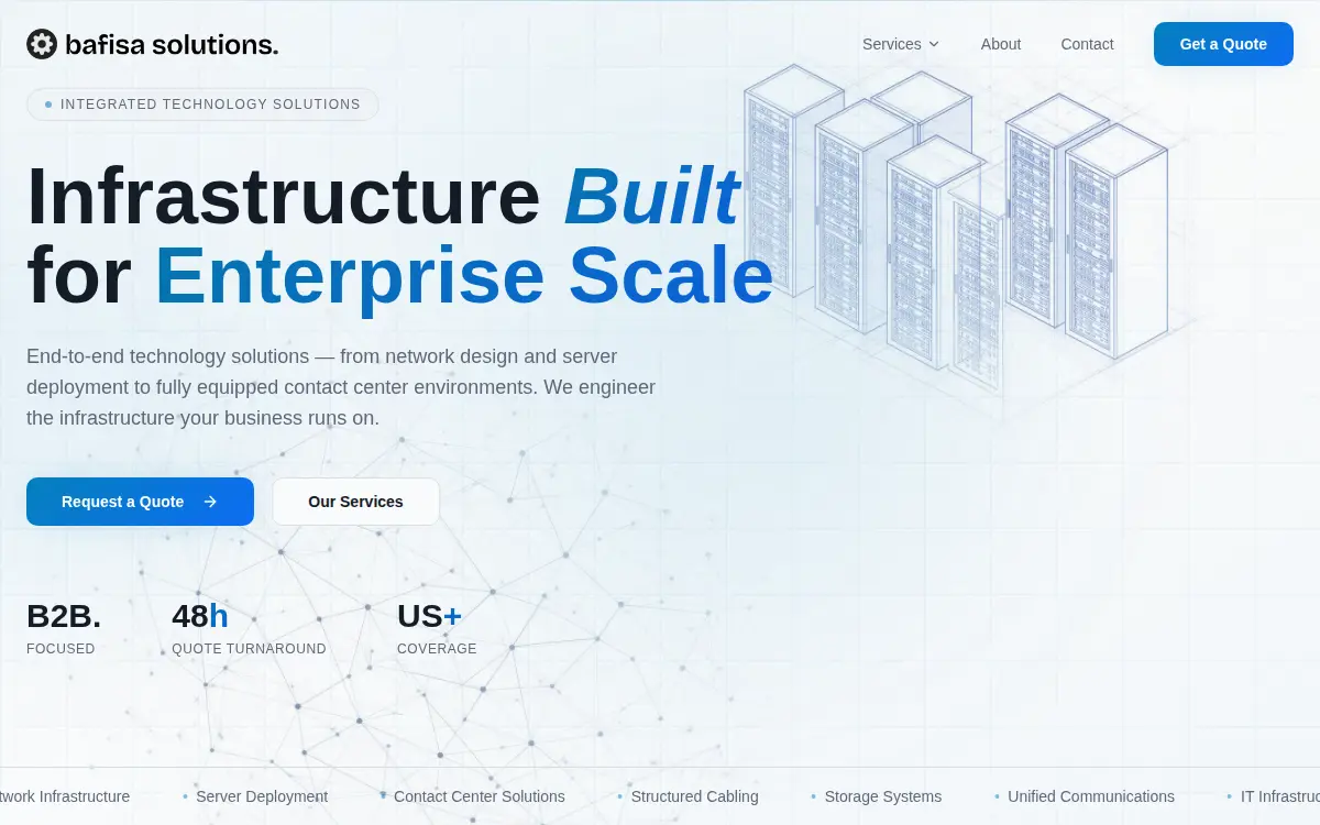 Homepage of Bafisa Solutions LLC