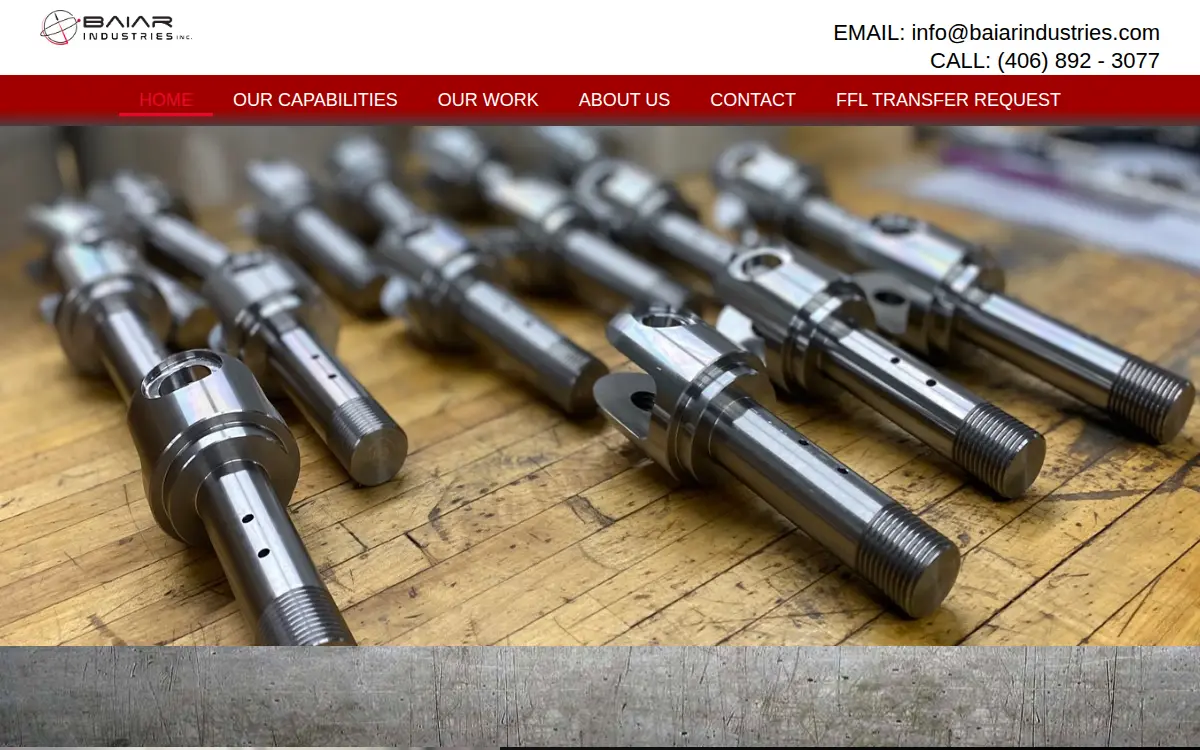 Homepage of Baiar Industries INC