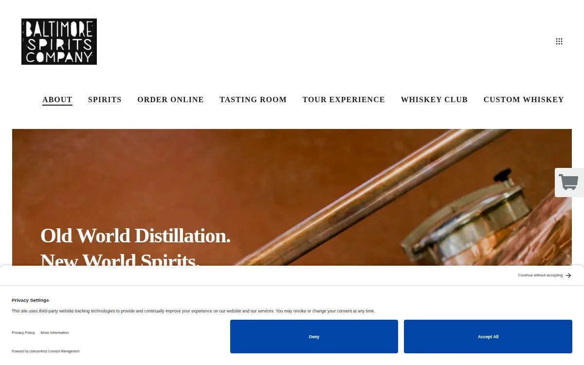 Homepage of The Baltimore Whiskey Company, LLC
