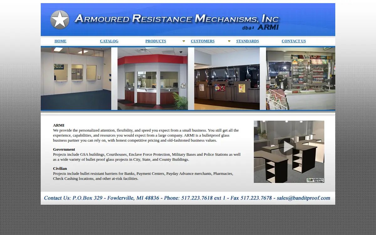 Homepage of Armoured Resistance Mechanisms INC