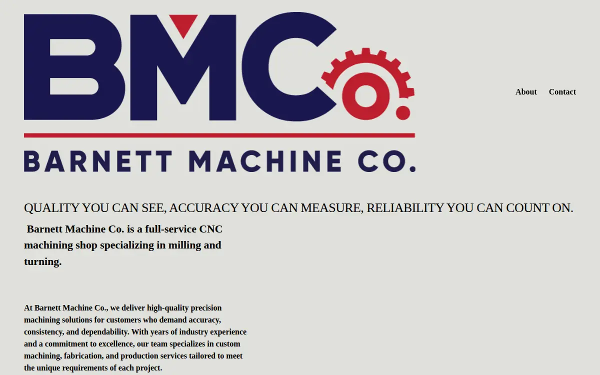 Homepage of Barnett Machine CO L.l.c