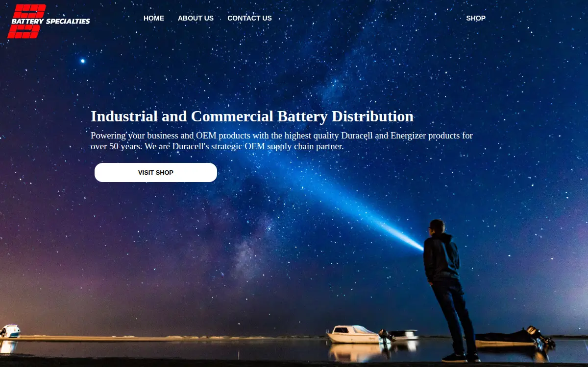 Homepage of Battery Specialties, INC.