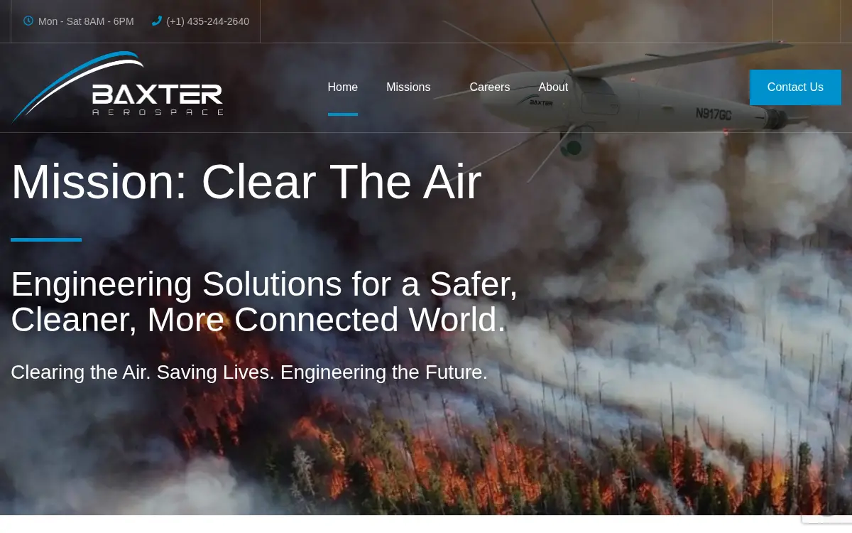 Homepage of Baxter Aerospace INC.