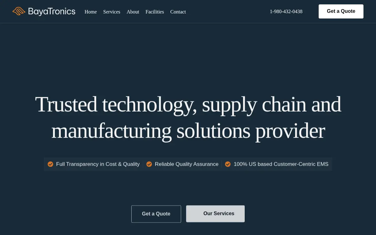 Homepage of Bayatronics INC