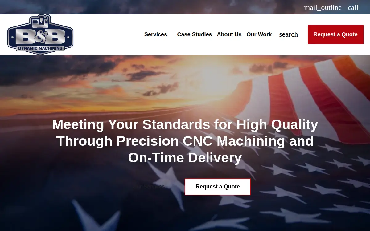 Homepage of B & B Dynamic Machining LLC