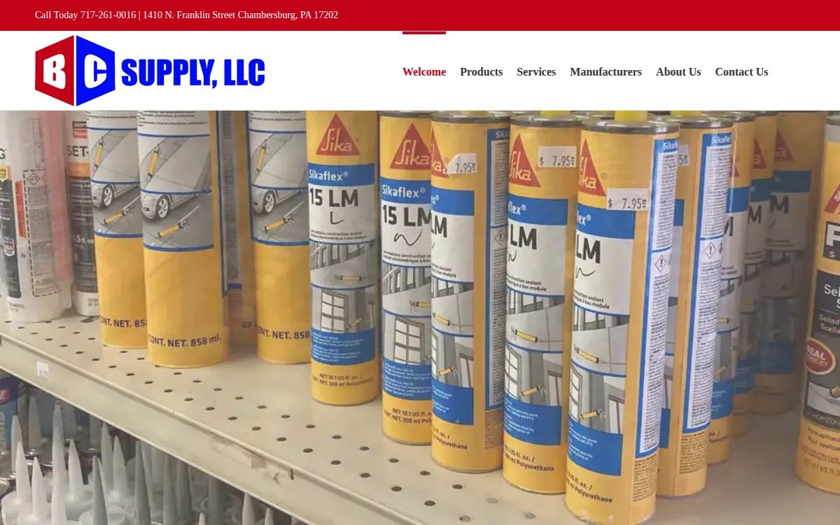 Homepage of B C Supply, LLC