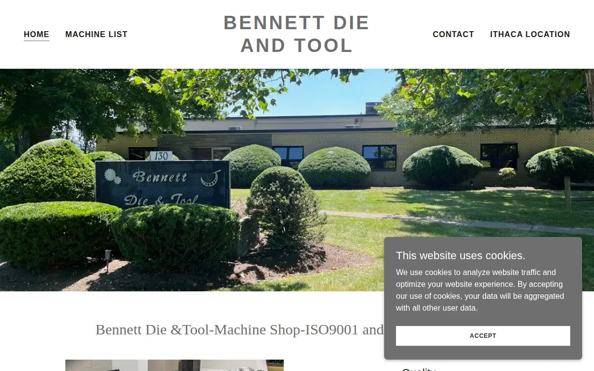 Homepage of Bennett Die & Tool, INC.