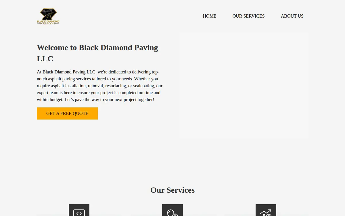 Homepage of Black Diamond Paving LLC