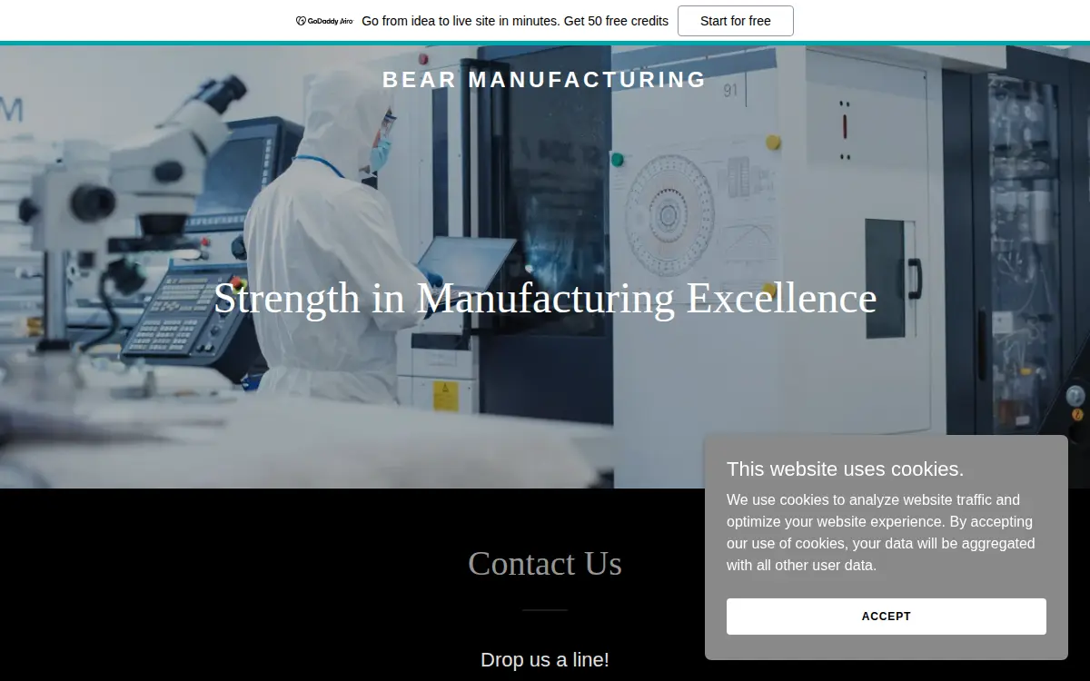 Homepage of Bear Manufacturing LLC