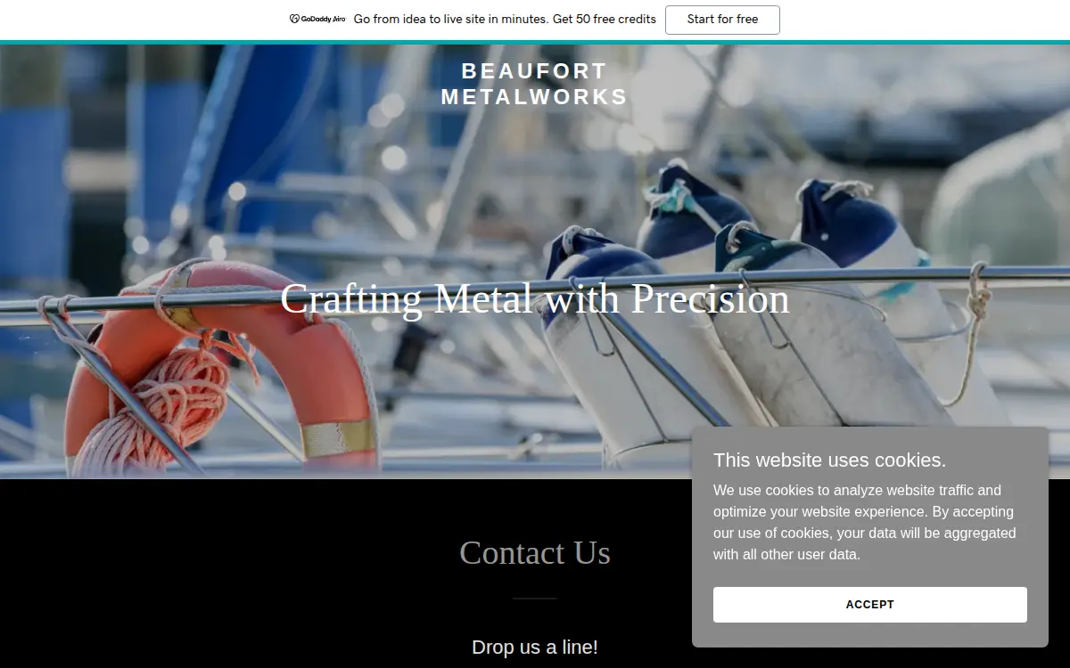 Homepage of Beaufort Metalworks LLC