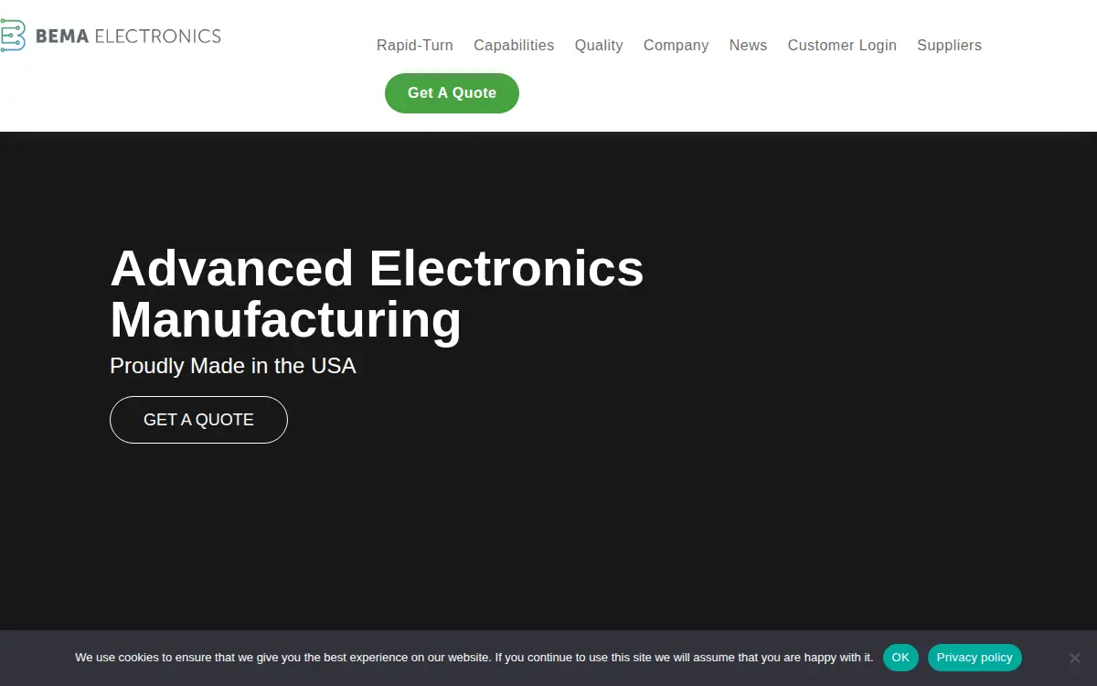 Homepage of Bema Electronic Manufacturing, INC