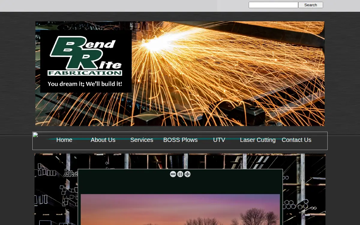 Homepage of Bend Rite Custom Fabrication, INC