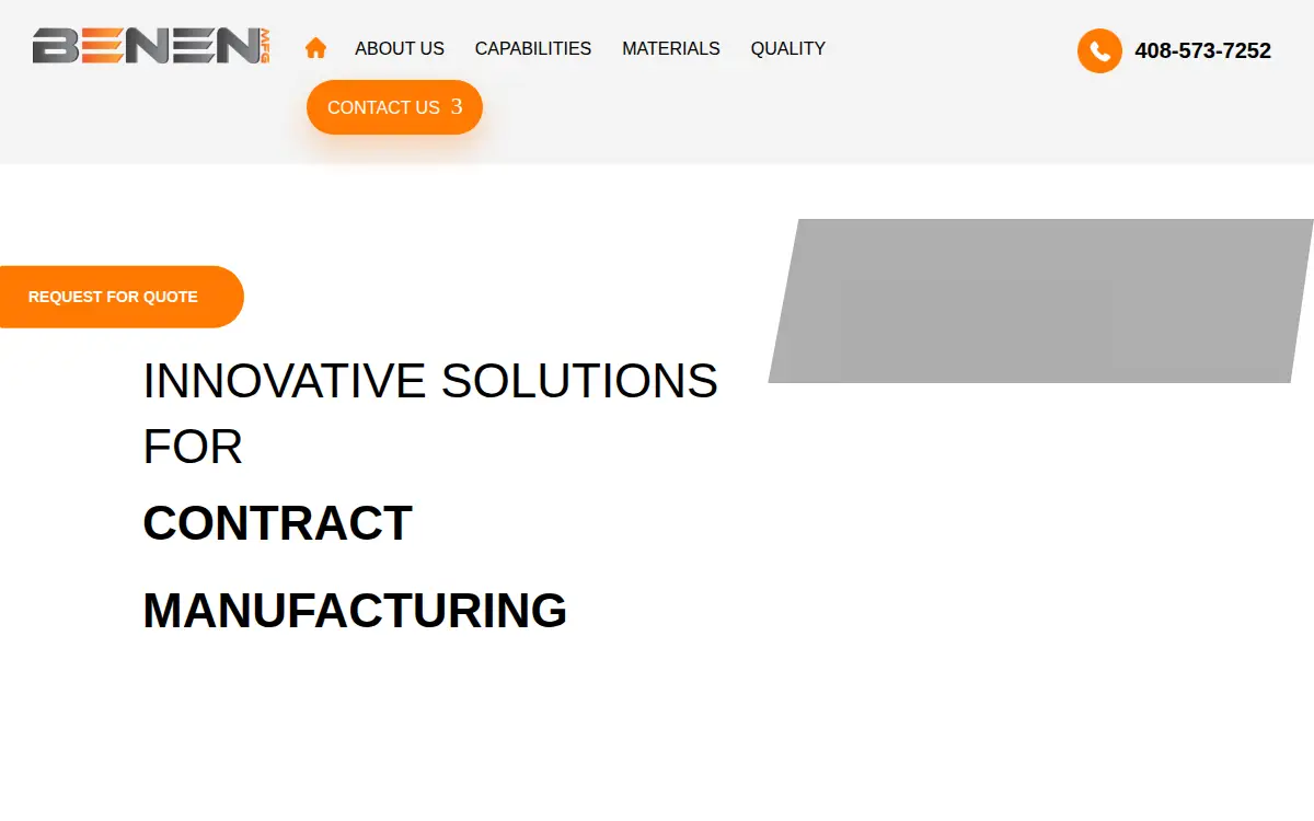 Homepage of Benen Manufacturing LLC